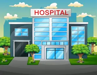 Hospital Building Exterior Modern Clinic View Hospital Building Exterior Modern Clinic View Illustration 157877490