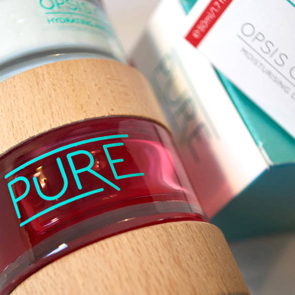 PURE OPSIS Clinical skincare jars and packaging