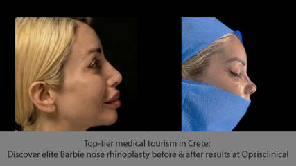 Top-tier medical tourism in Crete: Discover elite Barbie nose rhinoplasty before & after results at Opsisclinical