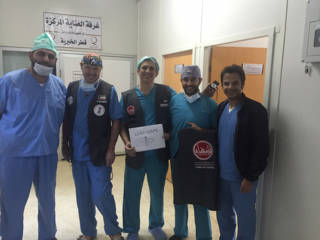 International medical team during humanitarian mission in the Middle East