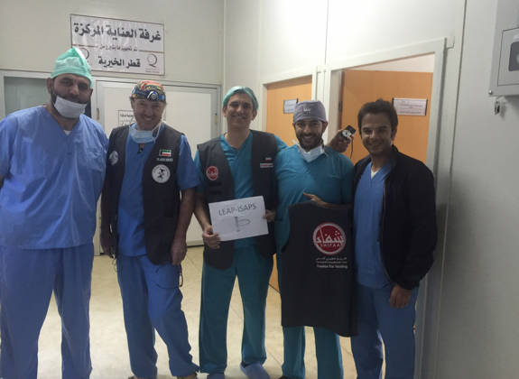 International medical team during humanitarian mission in the Middle East